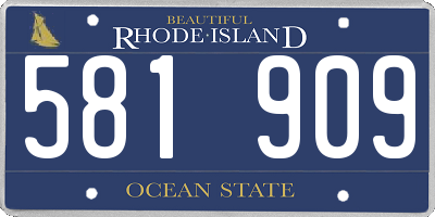 RI license plate 581909