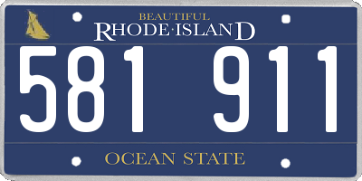 RI license plate 581911