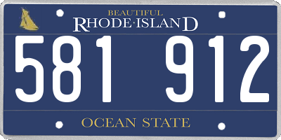 RI license plate 581912