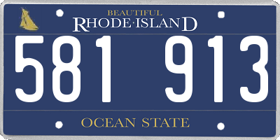 RI license plate 581913