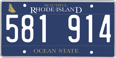 RI license plate 581914