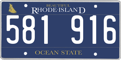 RI license plate 581916