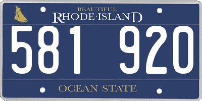 RI license plate 581920