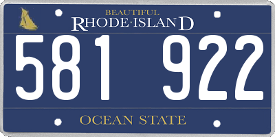 RI license plate 581922