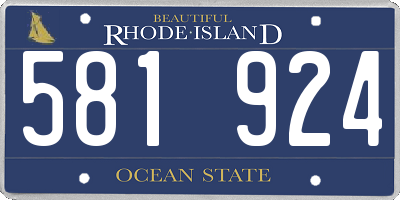 RI license plate 581924