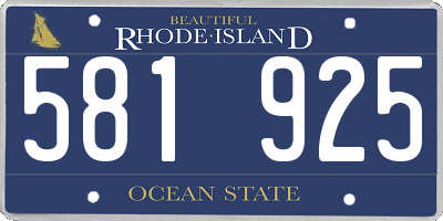 RI license plate 581925