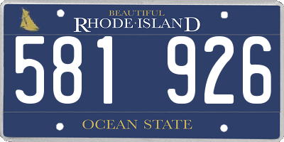 RI license plate 581926