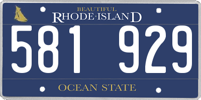 RI license plate 581929