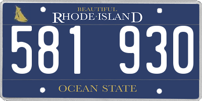 RI license plate 581930