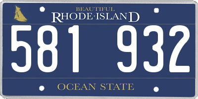 RI license plate 581932