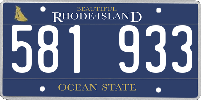 RI license plate 581933