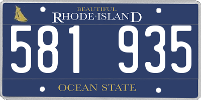 RI license plate 581935