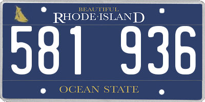 RI license plate 581936