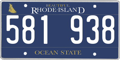 RI license plate 581938