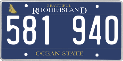 RI license plate 581940