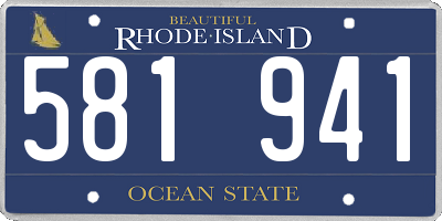 RI license plate 581941