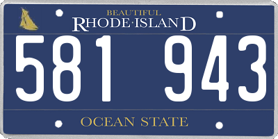 RI license plate 581943