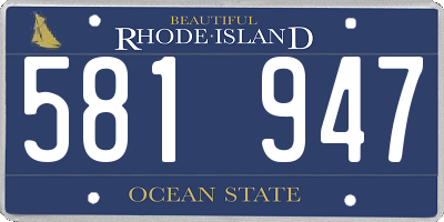 RI license plate 581947