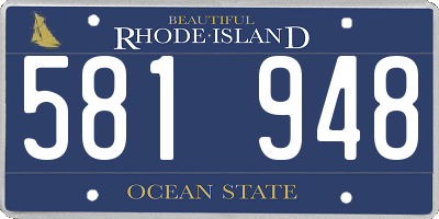 RI license plate 581948