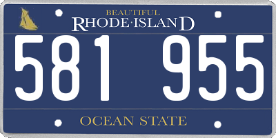 RI license plate 581955