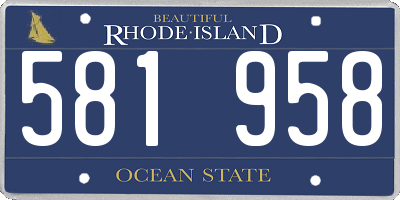 RI license plate 581958