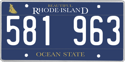 RI license plate 581963