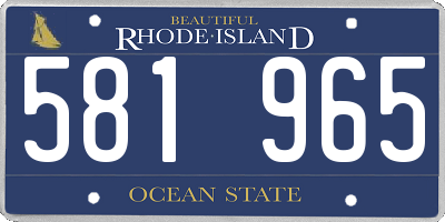 RI license plate 581965