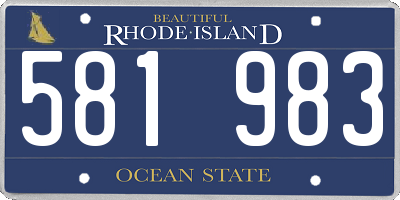 RI license plate 581983