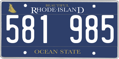 RI license plate 581985
