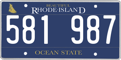 RI license plate 581987