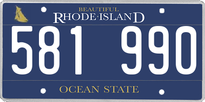RI license plate 581990