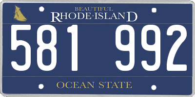 RI license plate 581992