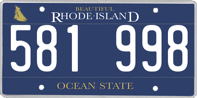 RI license plate 581998