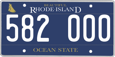 RI license plate 582000