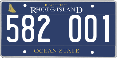 RI license plate 582001
