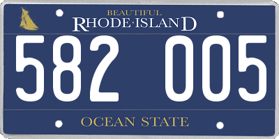 RI license plate 582005