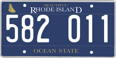 RI license plate 582011