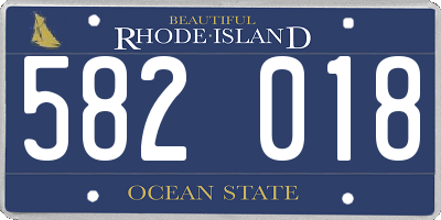 RI license plate 582018