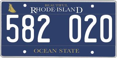 RI license plate 582020