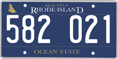 RI license plate 582021