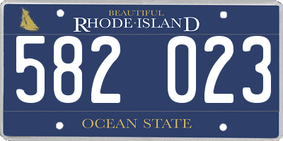 RI license plate 582023