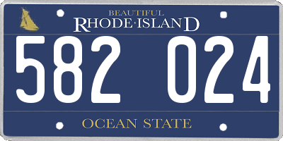 RI license plate 582024