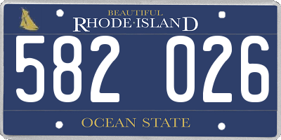 RI license plate 582026