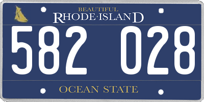 RI license plate 582028