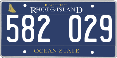 RI license plate 582029