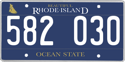 RI license plate 582030