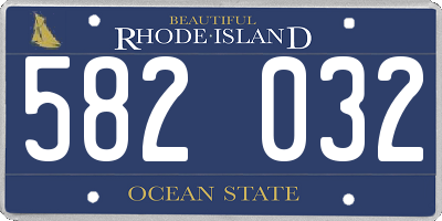 RI license plate 582032