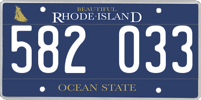 RI license plate 582033