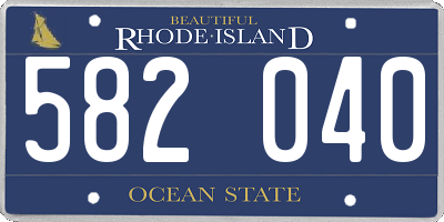 RI license plate 582040