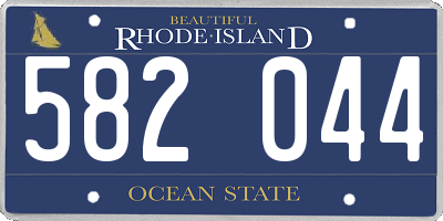 RI license plate 582044